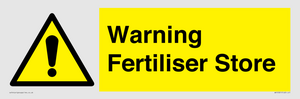 Warning Fertiliser Store